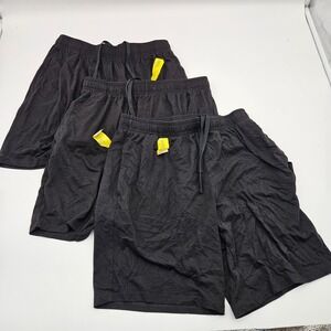 Athletic Works Mens Black Athletic Shorts Size Medium Drawstring Elastic Waist